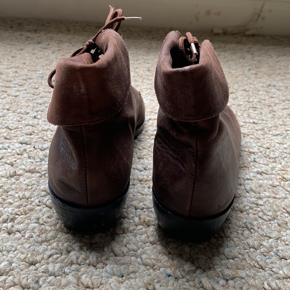 DOLCIS Shoes Vintage Dolcis Brown Leather Fold Over Ankle Boots